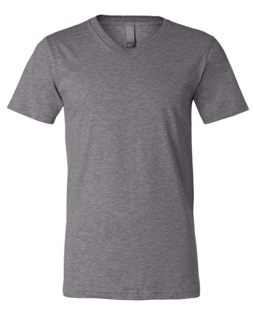 Unisex Heather CVC V-Neck Tee - S