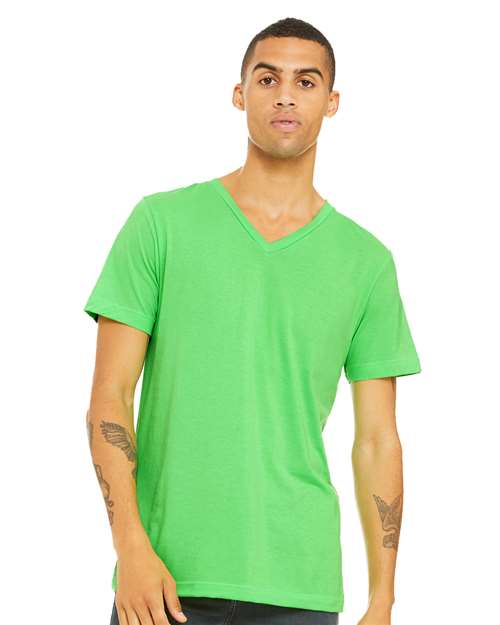Unisex Heather CVC V-Neck Tee - 3XL