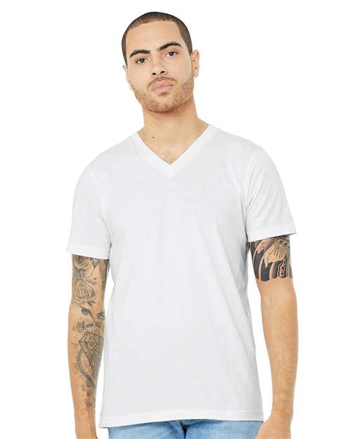Unisex Heather CVC V-Neck Tee - 3XL