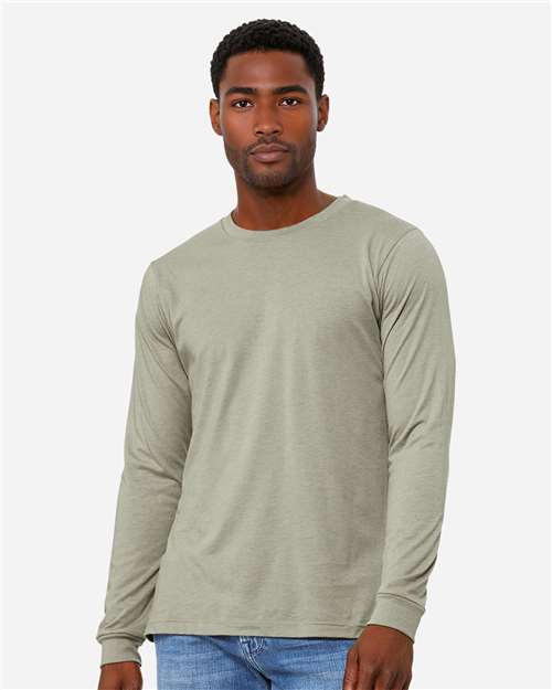 Heather CVC Long Sleeve Tee - S