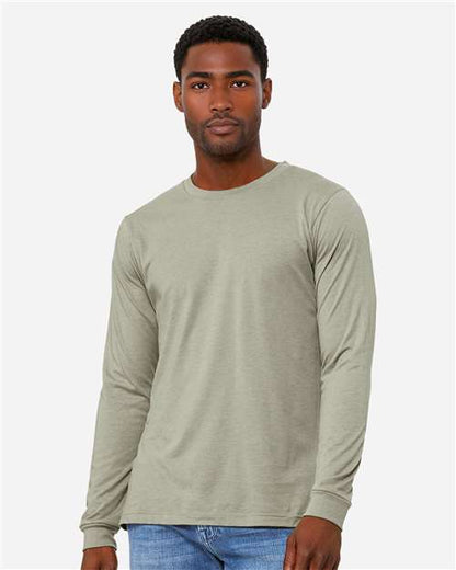 Heather CVC Long Sleeve Tee - M