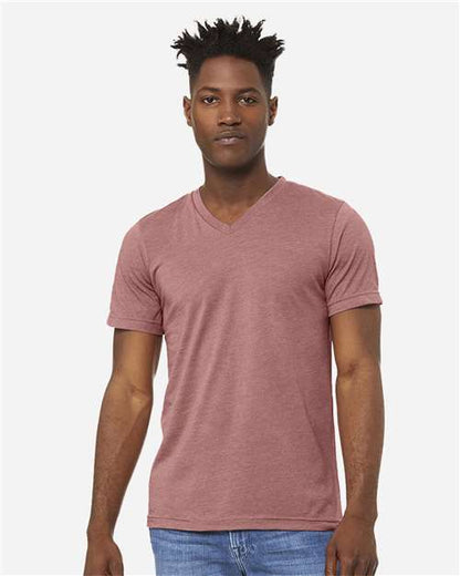 Unisex Heather CVC V-Neck Tee - XL
