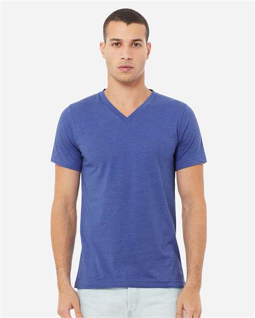Unisex Heather CVC V-Neck Tee - XL