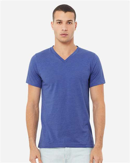 Unisex Heather CVC V-Neck Tee - L