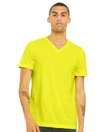 Unisex Heather CVC V-Neck Tee - XS